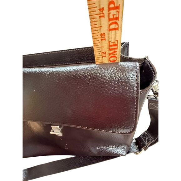 "KENNETH COLE NEW YORK" VTG Leather Briefcase Dk. Brown/Black Messenger Bag - Picture 14 of 16